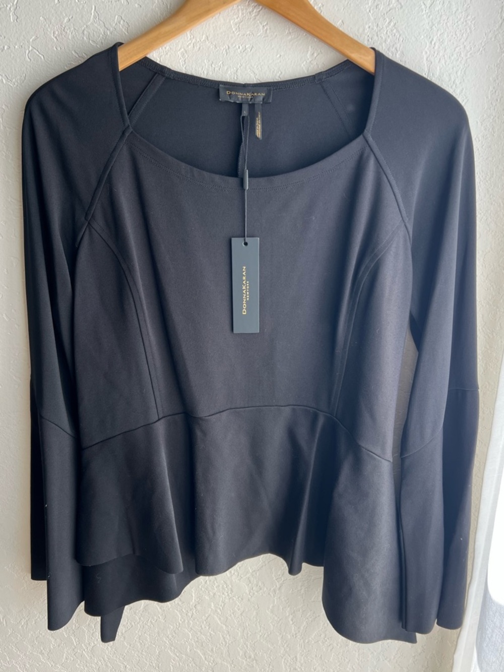 Donna Karan Black Long-Sleeve Top